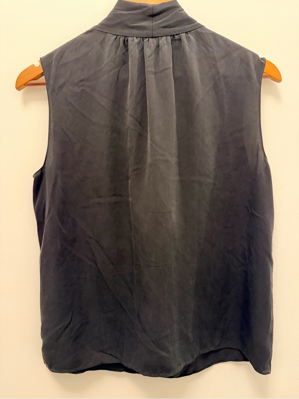 Theory Black Silk Sleeveless Tie-Neck Camisole - Picture 5 of 5